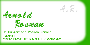 arnold rosman business card